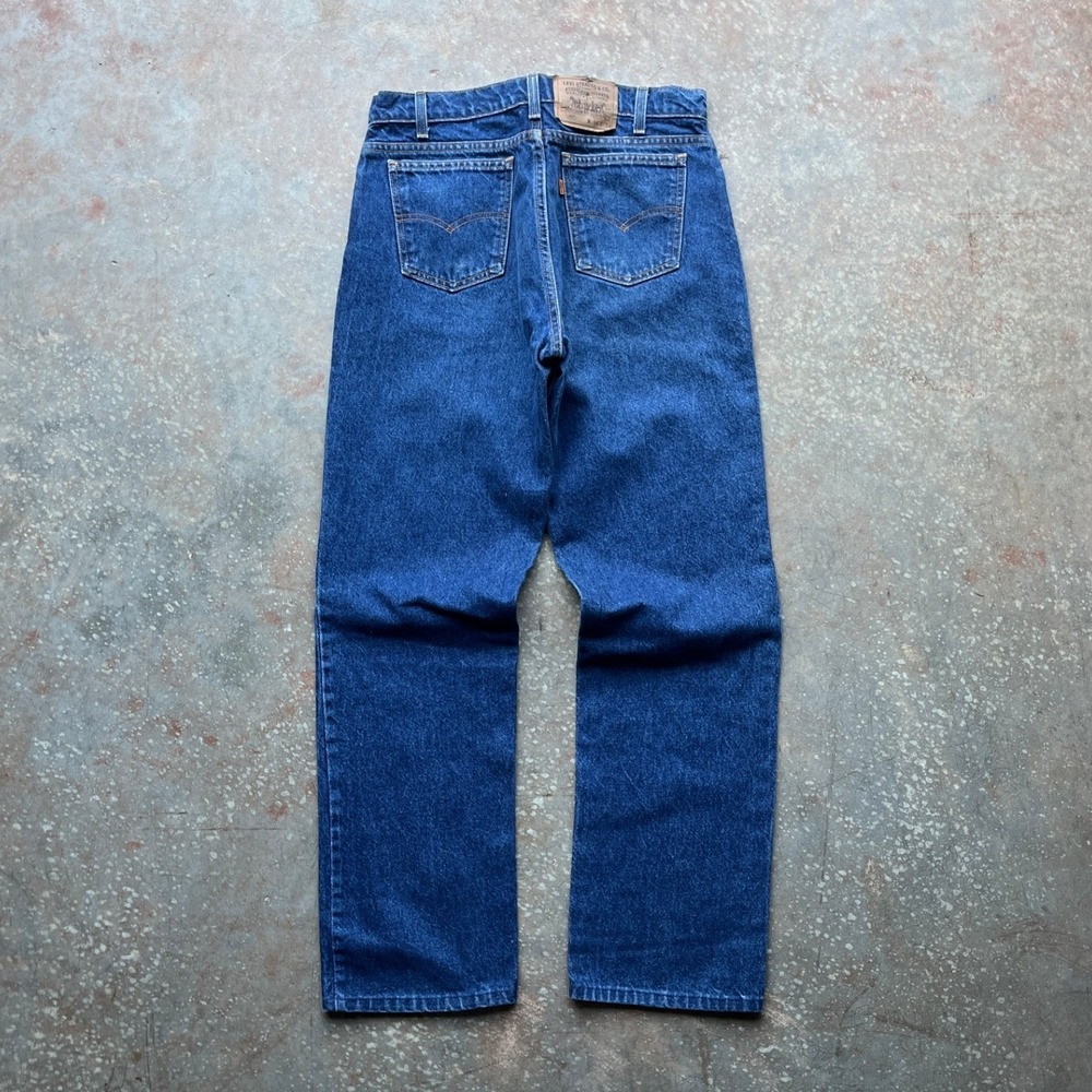 Vintage Levis 517 Boot Cut Orange Tab Dark Blue Jeans Mens 34x34 (act. 34x32)
